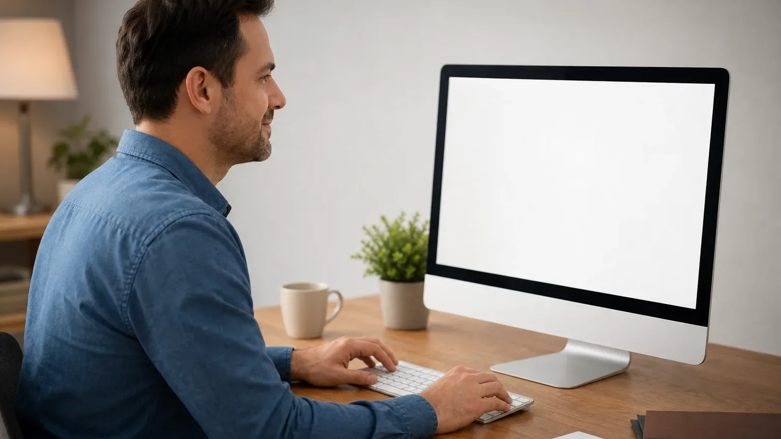 A homeowner submitting an online booking form on a desktop computer