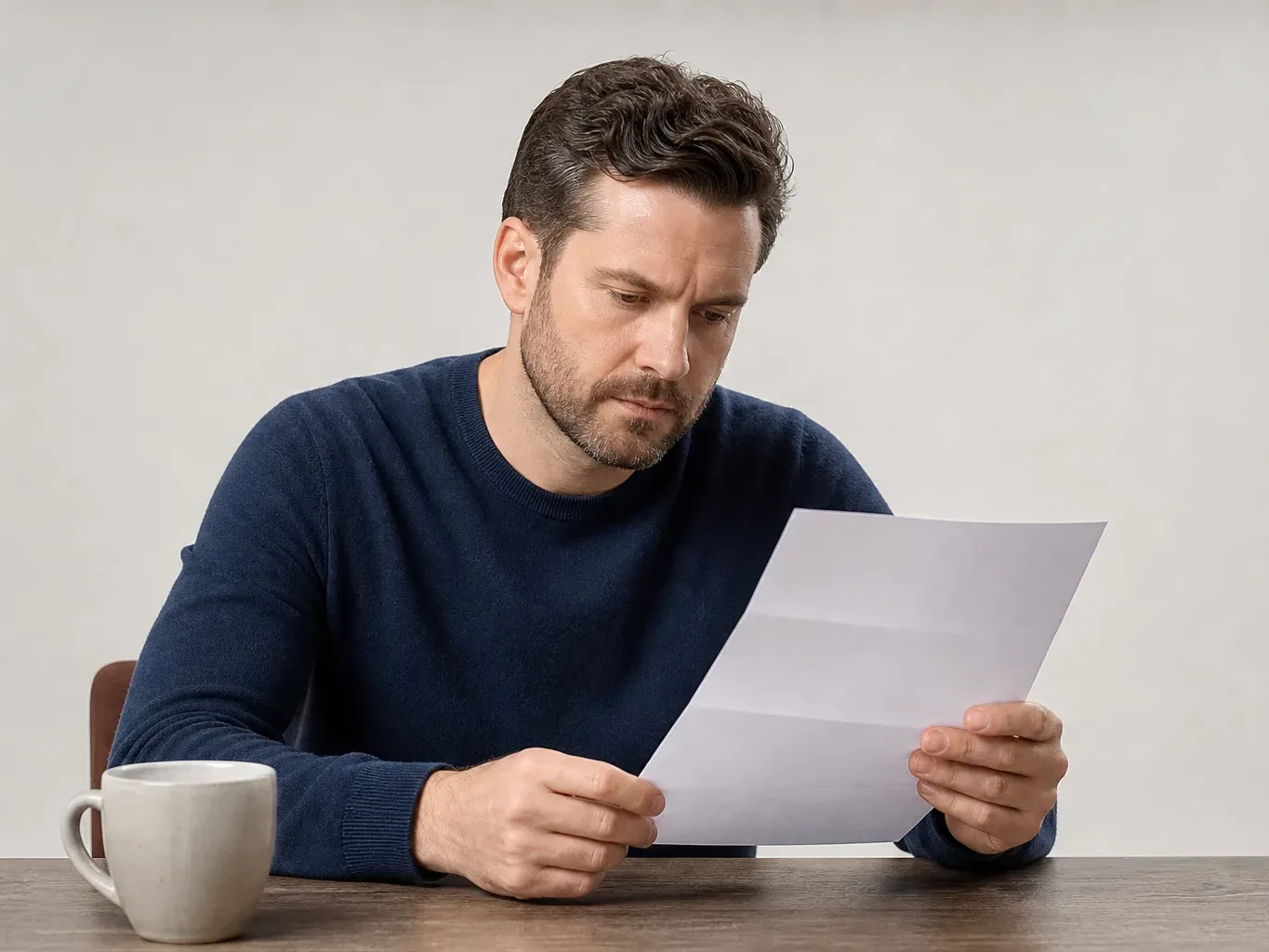 A homeowner reading the terms and conditions section of a cover plan policy