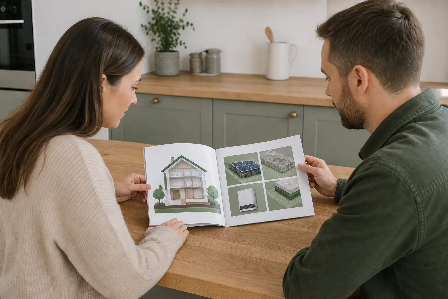 A printed ECO4 scheme information booklet open on a kitchen table